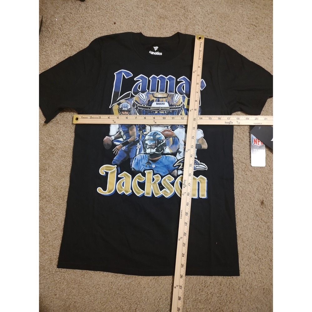 Fanatics‎ Lamar Jackson Baltimore Ravens NFL Football Graphic T Shirt Size S